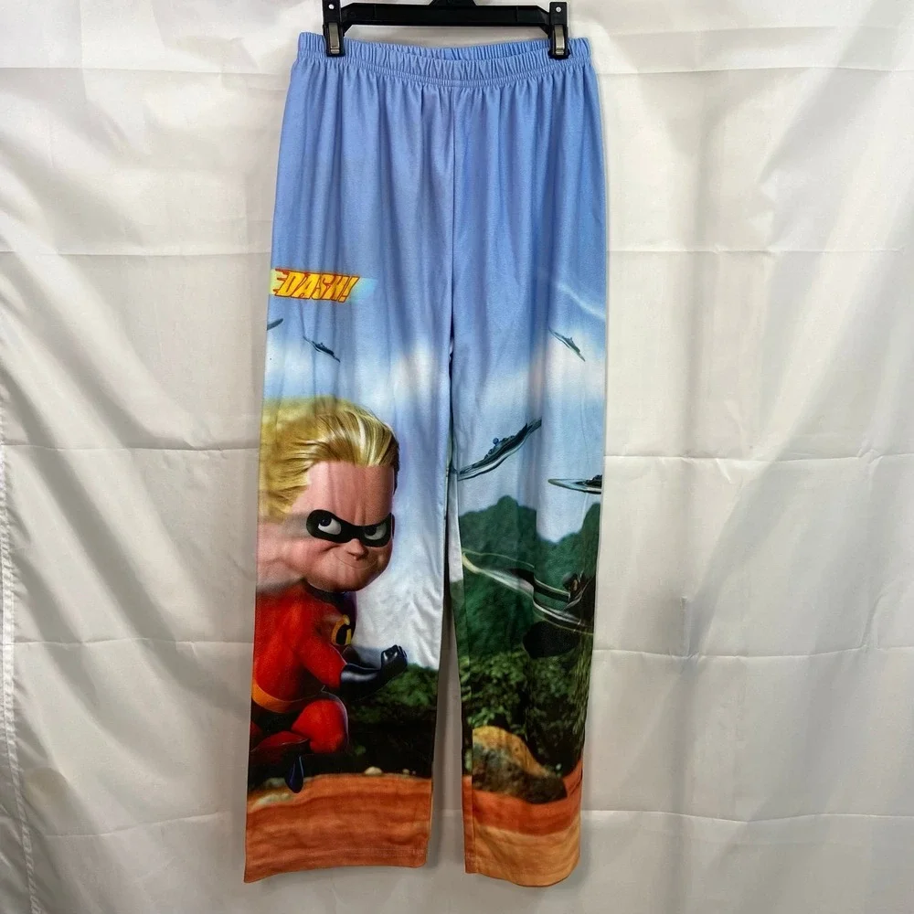 Disney Store youth fleece Incredibles pull on stretch pajama pants lounge‎ large